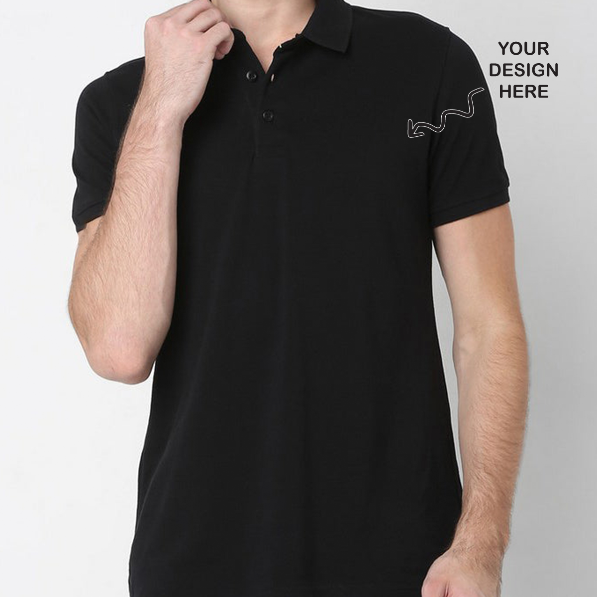 Personalized Black Collar Polo Promotional T-Shirt for Corporate Gifting, Office Sports, Events, Festivals RBE