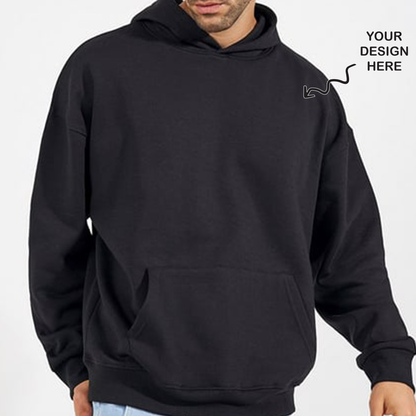 Personalized Solid Black Hoodie - For Corporate Events, Corporate Gifting, Sports Day, College Events, Promotions RBE