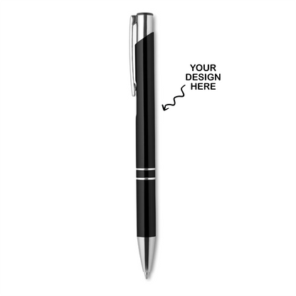 Personalized Metal Black Ball Pen - For Corporate Gifting, Event or Exhibition Freebies, Promotional Item, Office Stationery RPM1