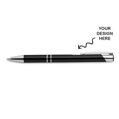 Personalized Metal Black Ball Pen - For Corporate Gifting, Event or Exhibition Freebies, Promotional Item, Office Stationery RPM1