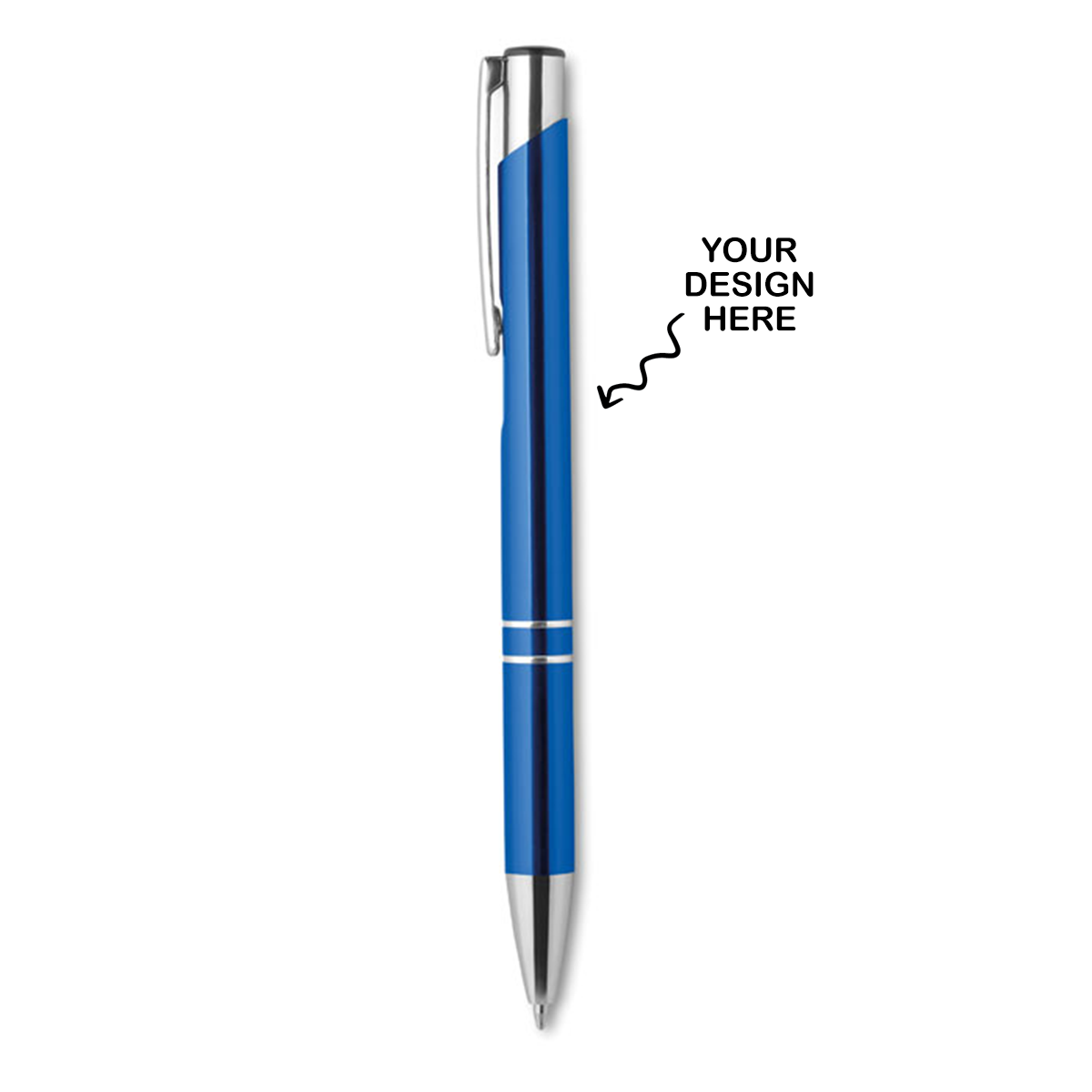 Personalized Metal Blue Pen - For Corporate Gifting, Event or Exhibition Freebies, Promotional Item, Office Stationery RPM3