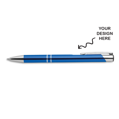 Personalized Metal Blue Pen - For Corporate Gifting, Event or Exhibition Freebies, Promotional Item, Office Stationery RPM3