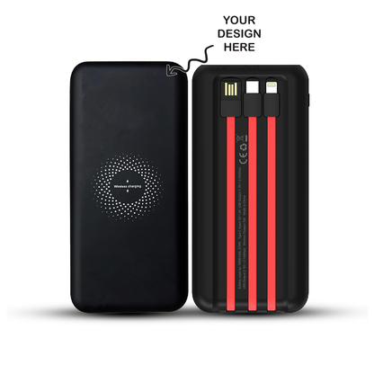 Personalized Logo Glow 10000mAh Powerbank with Inbuilt Charging Cables - For Corporate Gifting, Event Gifting, Freebies, Return Gift, Promotions - HK10282 - The Gifting Marketplace