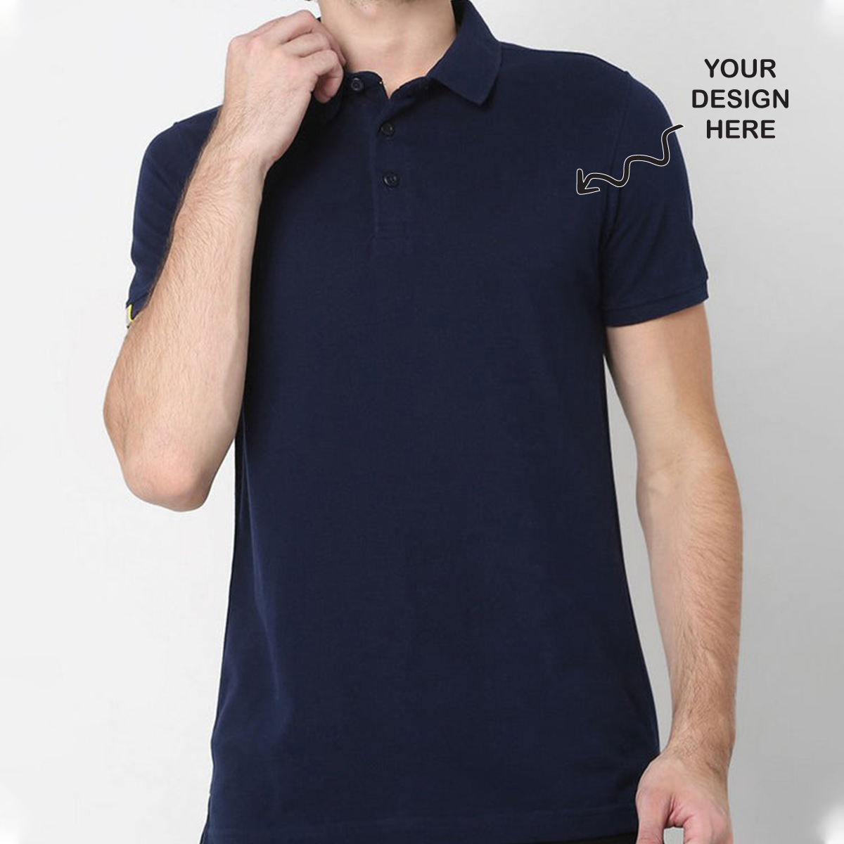 Personalized Navy Blue Collar Polo Promotional T-Shirt for Corporate Gifting, Office Sports, Events, Festivals RBE