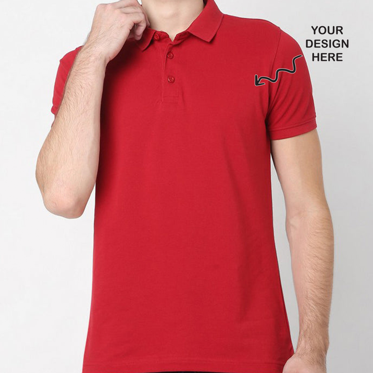 Personalized Red Collar Polo Promotional T-Shirt for Corporate Gifting, Office Sports, Events, Festivals RBE