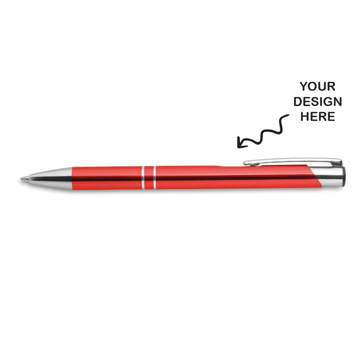 Personalized Metal Red Pen - For Corporate Gifting, Event or Exhibition Freebies, Promotional Item, Office Stationery RPM4