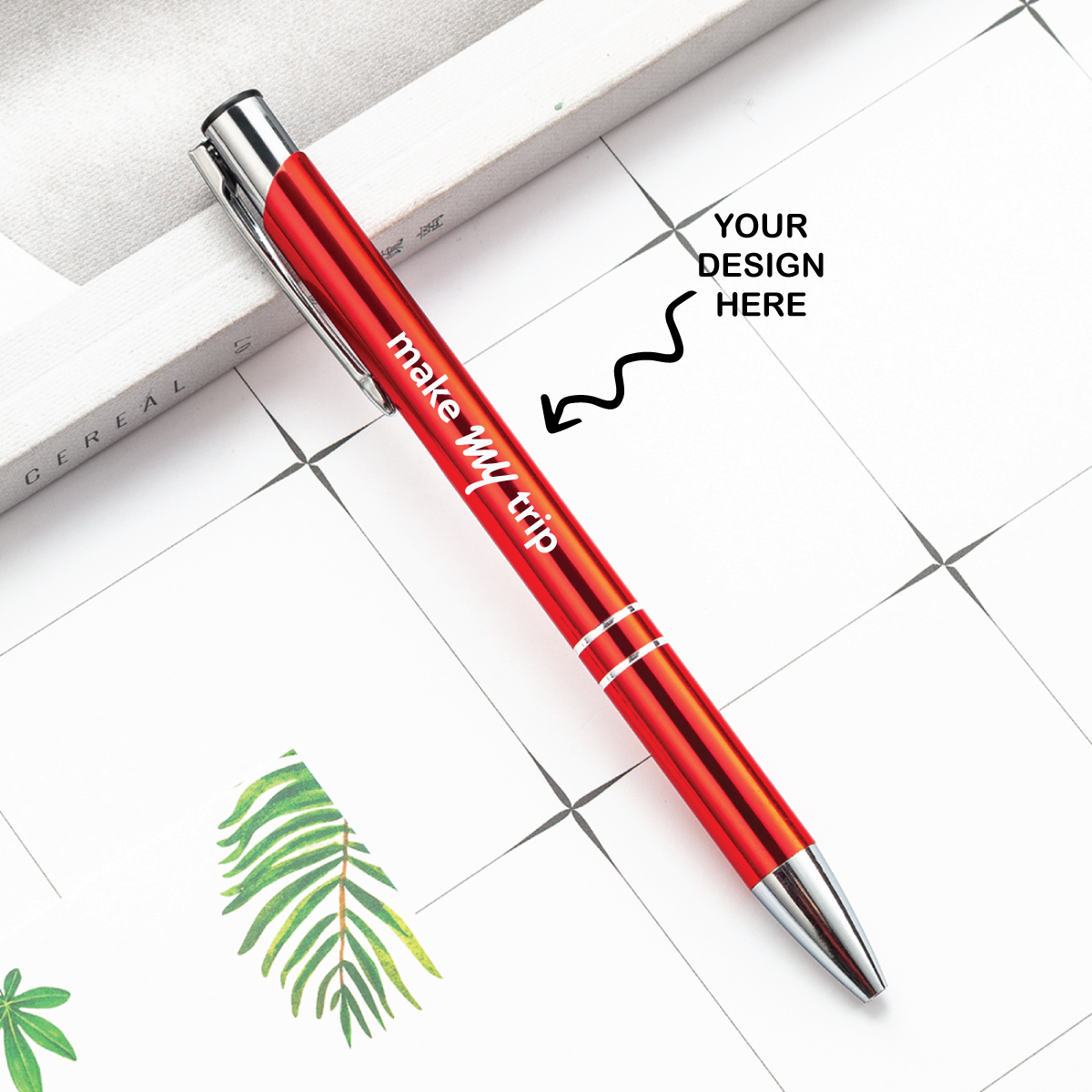 Personalized Metal Red Pen - For Corporate Gifting, Event or Exhibition Freebies, Promotional Item, Office Stationery RPM4