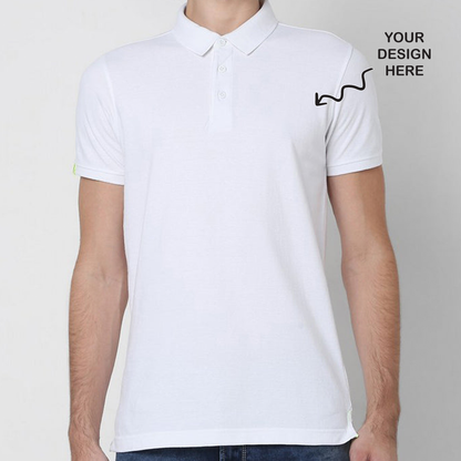 Personalized White Collar Polo Promotional T-Shirt for Corporate Gifting, Office Sports, Events, Festivals RBE