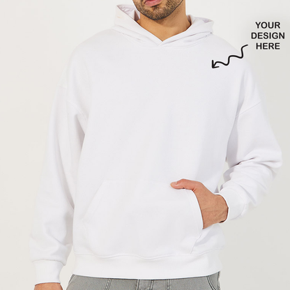 Personalized Solid White Hoodie - For Corporate Events, Corporate Gifting, Sports Day, College Events, Promotions RBE