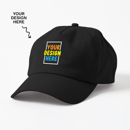 Personalized Black 5 Panel Promotional Cap - For Corporate Gifting, School, College, Office Events and Sports Day TGMPR