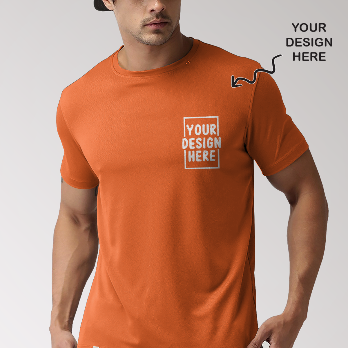 Personalized Orange Round Neck Promotional T-Shirt for Corporate Gifting, Office Sports, Events, Festivals RBE