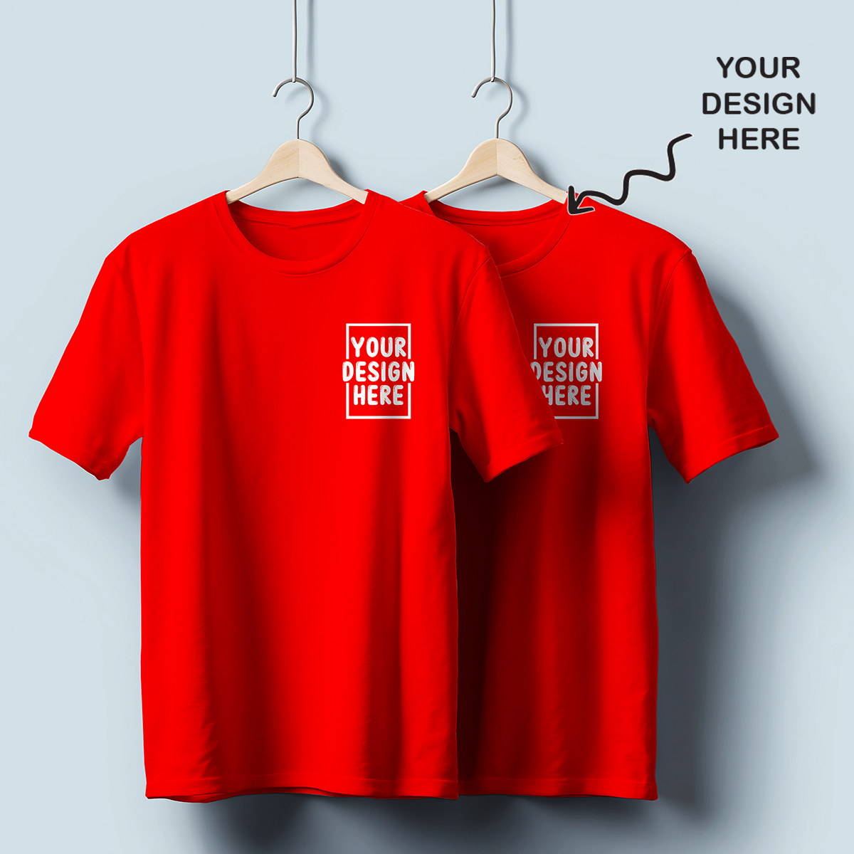 Personalized Red Round Neck Promotional T-Shirt for Corporate Gifting, Office Sports, Events, Festivals RBE