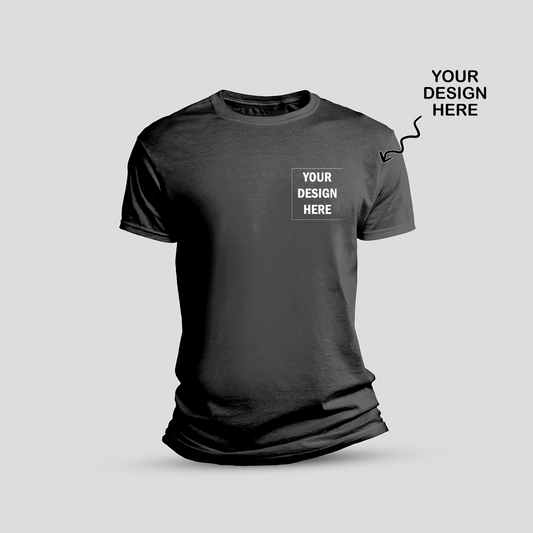 Personalized Black Round Neck Promotional T-Shirt for Corporate Gifting, Office Sports, Events, Festivals RBE