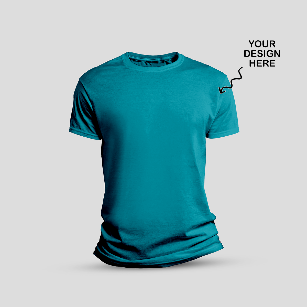 Personalized Turquoise Blue Round Neck Promotional T-Shirt for Corporate Gifting, Office Sports, Events, Festivals RBE