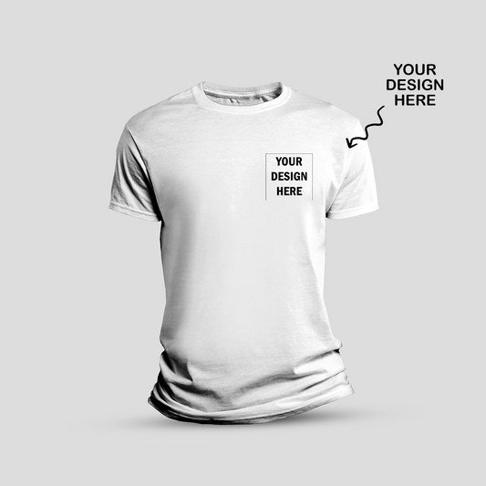 Personalized White Round Neck Promotional T-Shirt for Corporate Gifting, Office Sports, Events, Festivals RBE