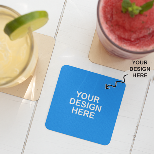 Personalized Square Coaster - For Corporate Gifting, Office or Personal Use, Bar, Hotel, or Restaurant Use - TGMSGSC