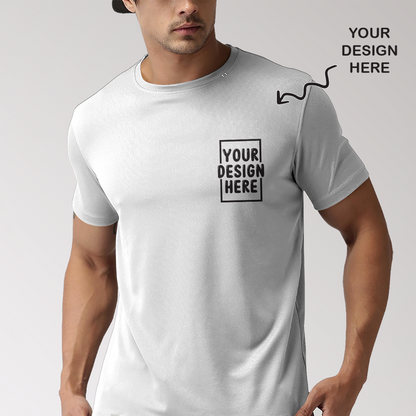 Personalized White Round Neck Promotional T-Shirt for Corporate Gifting, Office Sports, Events, Festivals RBE