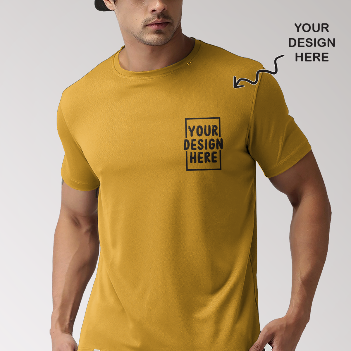 Personalized Yellow Round Neck Promotional T-Shirt for Corporate Gifting, Office Sports, Events, Festivals RBE