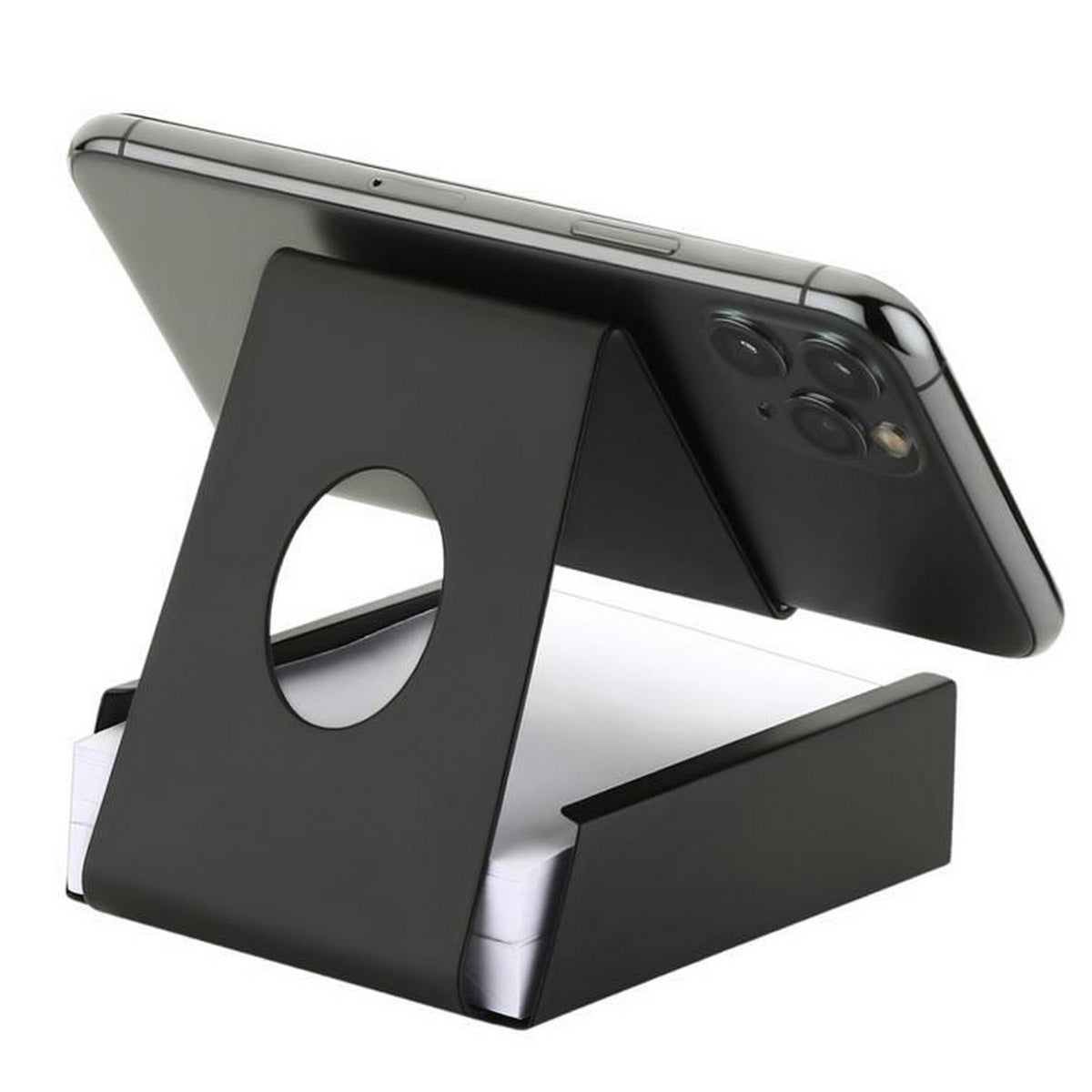 Personalized Black Metal Universal Mobile Phone Holder Stand with Writing Pad - For Personal, Corporate Gifting, Return Gift, Event Gifting, Promotional Freebies JAR-1105