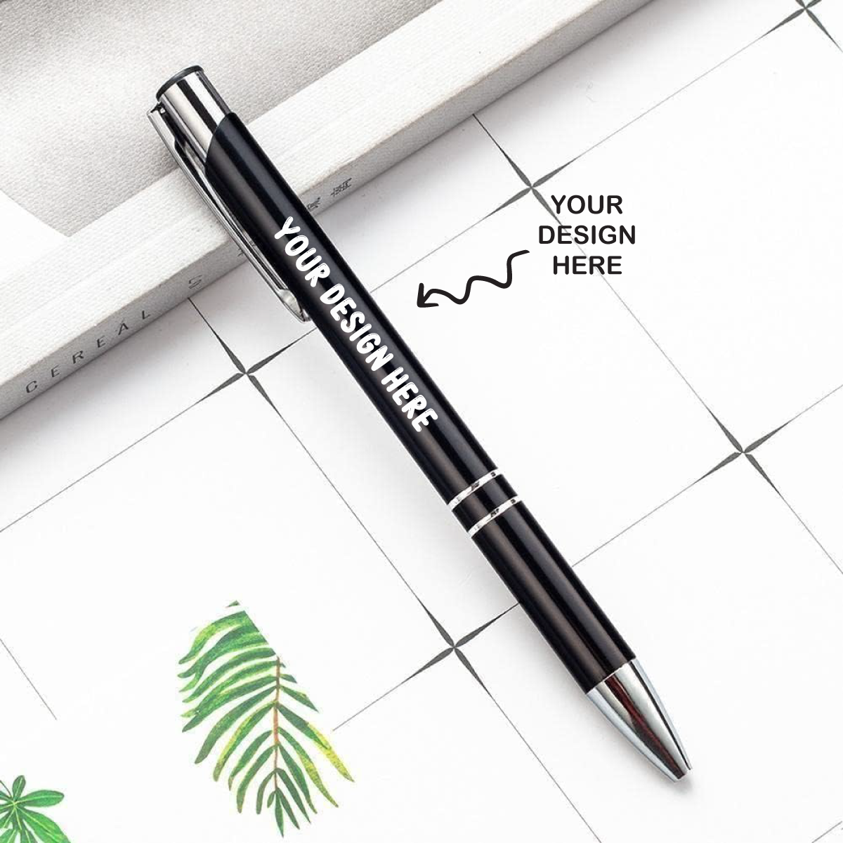 Personalized Metal Black Ball Pen - For Corporate Gifting, Event or Exhibition Freebies, Promotional Item, Office Stationery RPM1