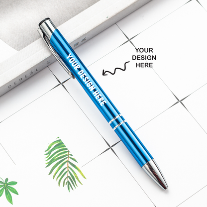 Personalized Metal Blue Pen - For Corporate Gifting, Event or Exhibition Freebies, Promotional Item, Office Stationery RPM3