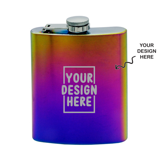 Personalized Rainbow Stainless Steel Hip Flask - For Corporate Gifting, Return Gift, Personal Use JA70ZMC