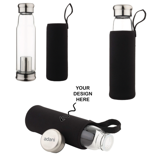Personalized Engraved Glass Infuser Bottle 550ml - For Office Use, Personal Use, or Corporate Gifting, Event Freebies, Promotional Item FZTGZ819