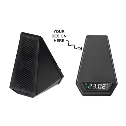 Personalized Logo Glow Multipurpose Bluetooth Speaker, Wireless Charging, Clock, cum Phone Stand - For Corporate Gifting, Event Gifting, Freebies, Return Gift, Promotions - HK10285