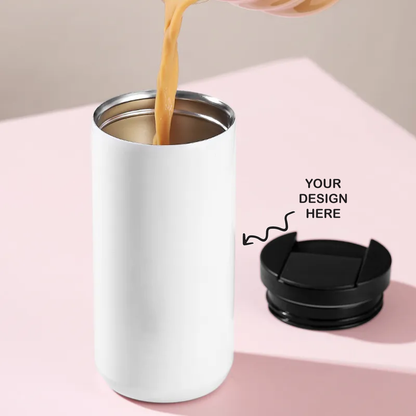 Personalized White Insulated Travel Coffee Tumbler Cup - For Corporate Gifting, Return Gift, Gifts for Events Promotional Giveaway, Employee Stakeholder Customer Gifting - TGMGC187