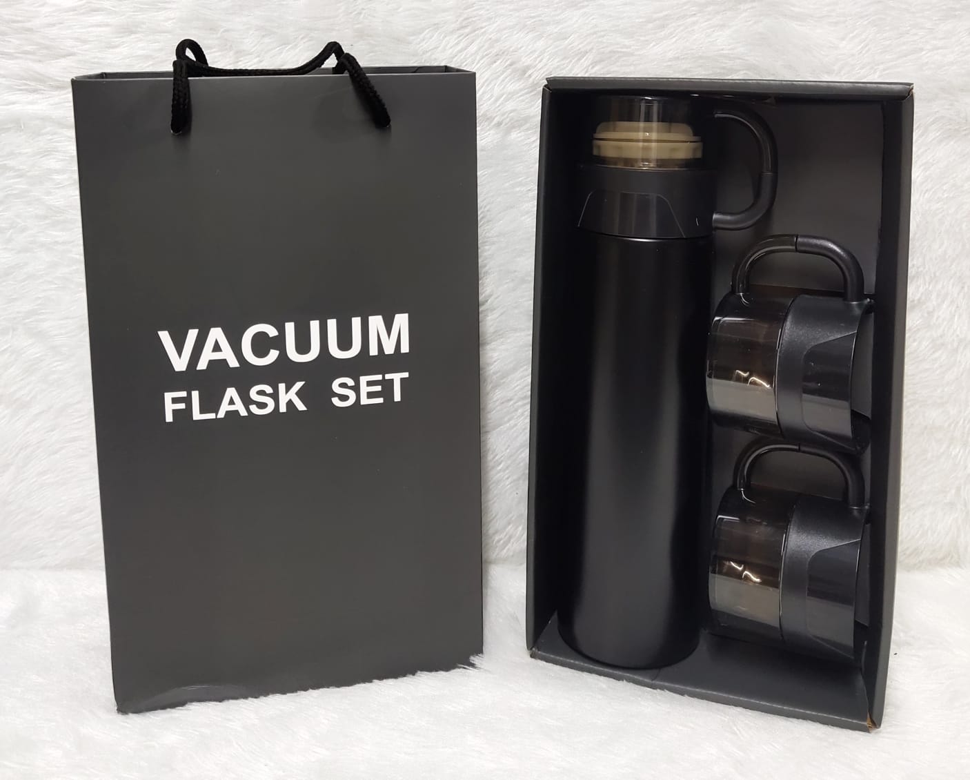 Steel Insulated Vacuum Flask Set with 3 Steel Cups Combo - Assorted Mix Colors - For Return Gift, Corporate Gifting, Office or Personal Use TGMGC-465