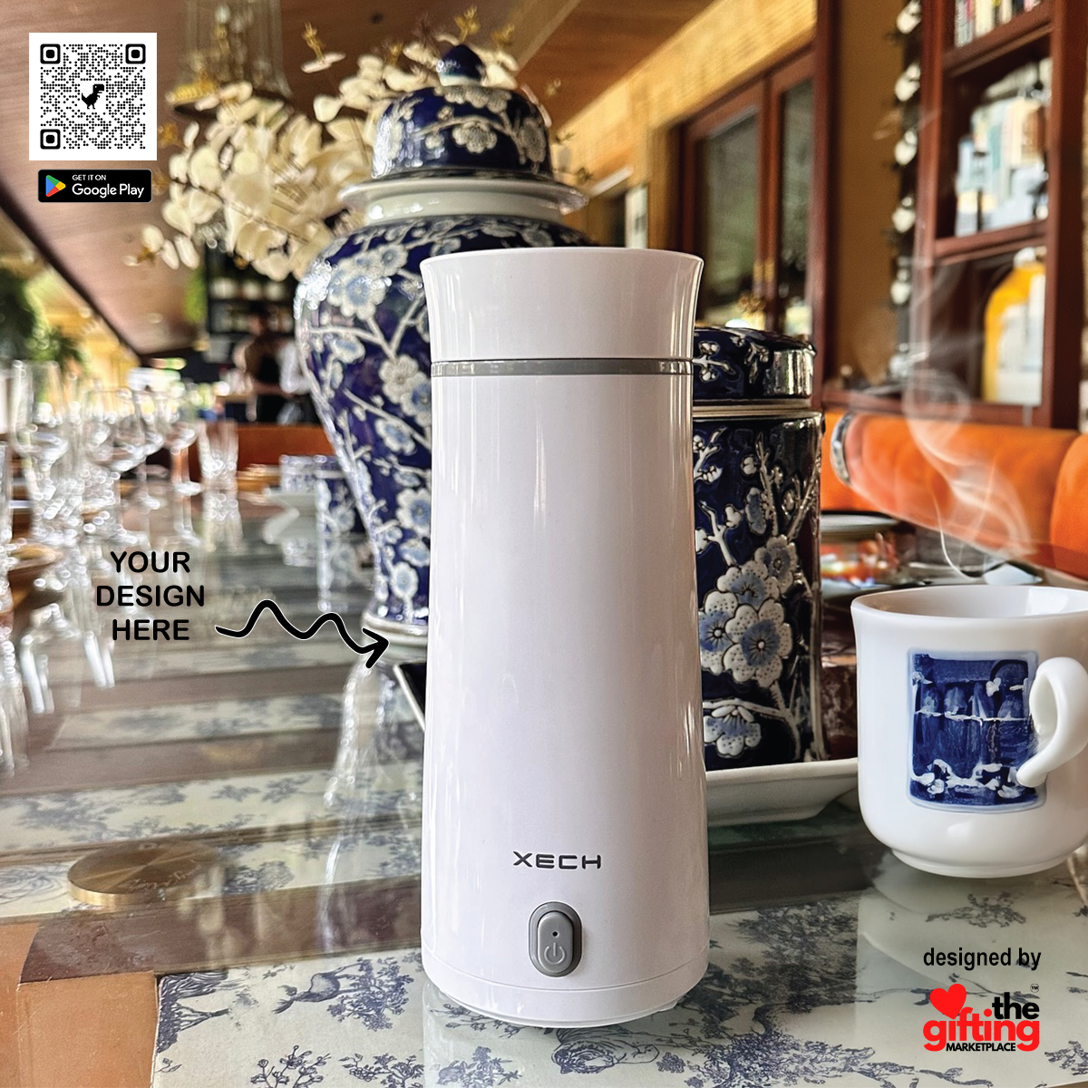 Personalized Portable Electric Travel Kettle cum Bottle - For Corporate Gifting, Office Gift Item, Return Gift, Event Gifts, Promotions XT10