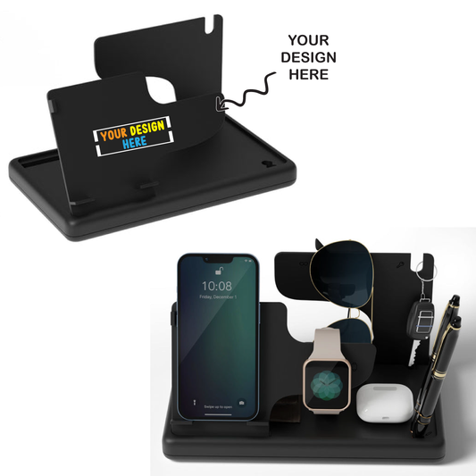 Personalized Multifunctional Desk Organizer with Smartphone, Watch, Sunglasses, Keychain, Wallet and Business Card Holder - For Corporate Gifting, Birthday Gift, Return Gift, Exhibition Gift, Event Freebies, Promotional Gift XT51