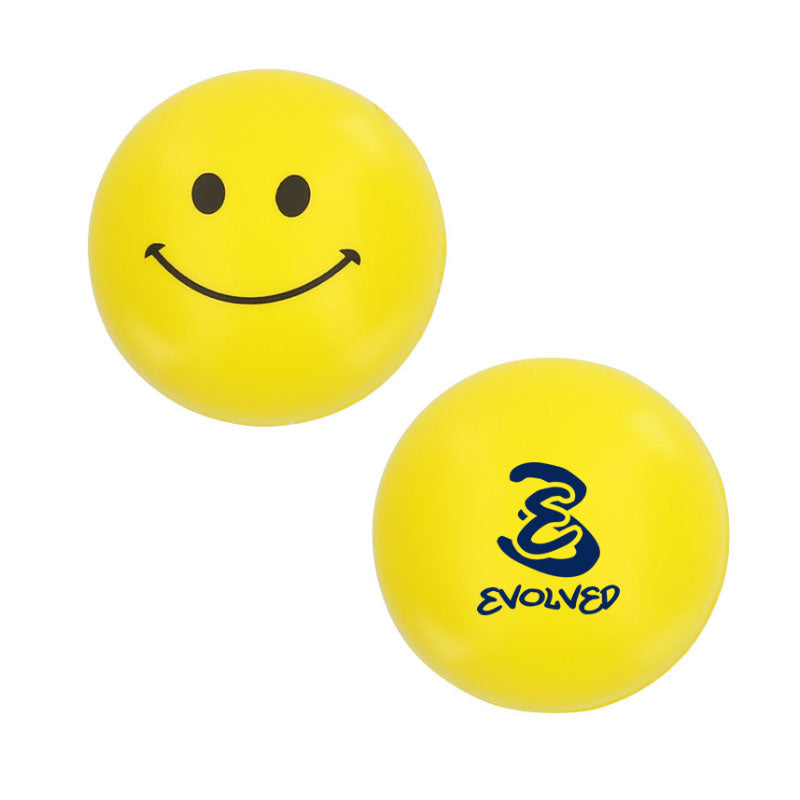 Personalized Smiley Stress Relief Soft Balls - For Client, Dealer, or Corporate Gifting, Events Promotional Freebie, Return Gift - TGMSTRESS1