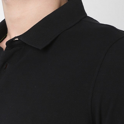 Personalized Black Collar Polo Promotional T-Shirt for Corporate Gifting, Office Sports, Events, Festivals RBE