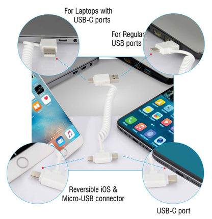 All in One Charging Cables with Case cum Keychain - For Office Use, Personal Use, or Corporate Gifting BGC82