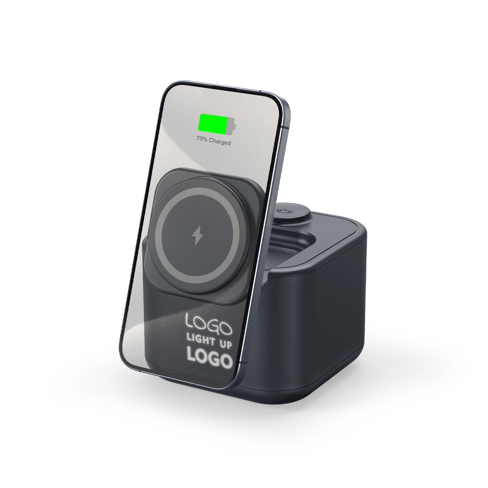 Personalized Logo Glow Multipurpose Bluetooth Speaker cum 3 in 1 Wireless Charger - For Corporate Gifting, Event Gifting, Freebies, Return Gift, Promotions - HK10286 - The Gifting Marketplace