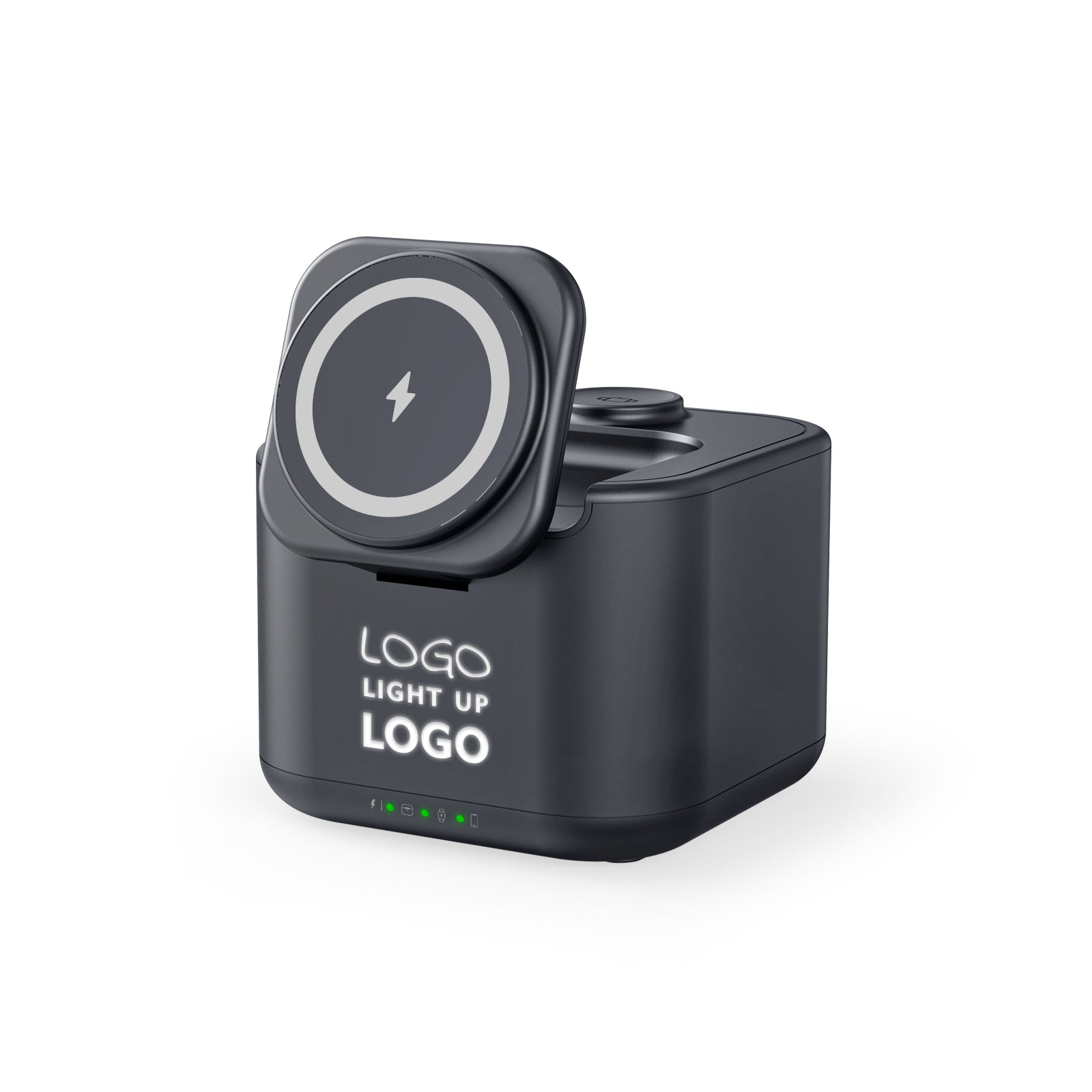 Personalized Logo Glow Multipurpose Bluetooth Speaker cum 3 in 1 Wireless Charger - For Corporate Gifting, Event Gifting, Freebies, Return Gift, Promotions - HK10286 - The Gifting Marketplace