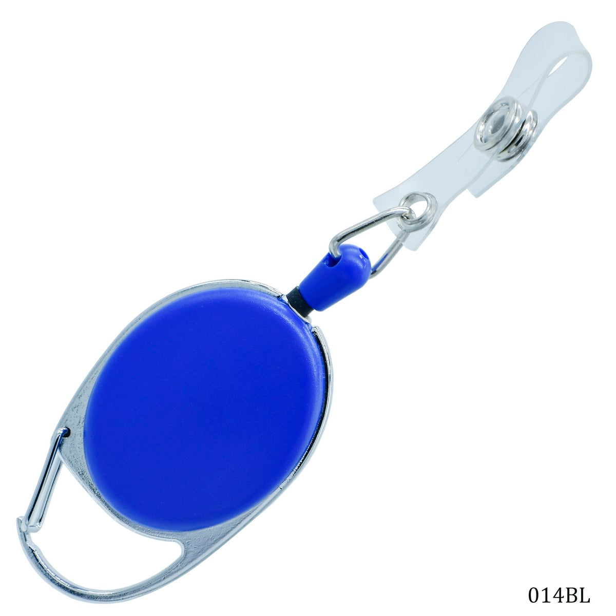 Customized Blue YoYo Clip with a sturdy metal clip and blue reel for easy access