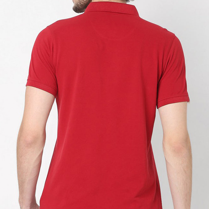 Personalized Red Collar Polo Promotional T-Shirt for Corporate Gifting, Office Sports, Events, Festivals RBE