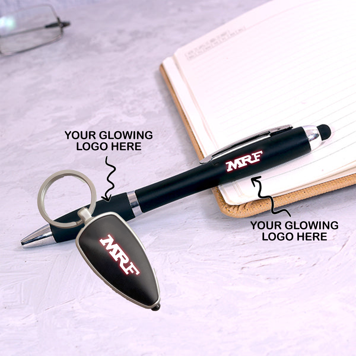 Personalized LED Keychain Pen Set Corporate Event Gifting