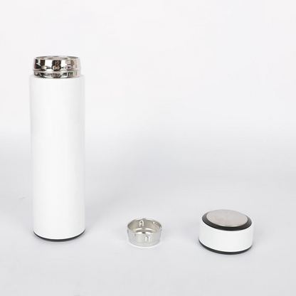 Personalized white non-temperature steel water bottle with detachable lid for custom hydration
