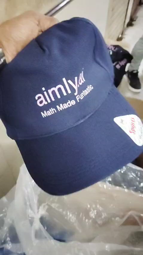 Aimly Personalized Navy Blue 5 Panel Cap.mp4