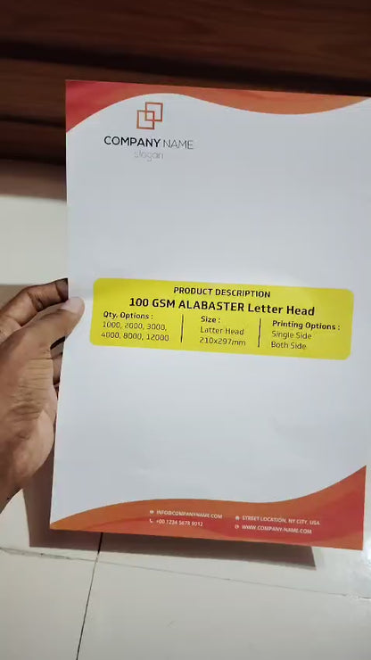 Customized 100 GSM Letterhead For Corporate Branding