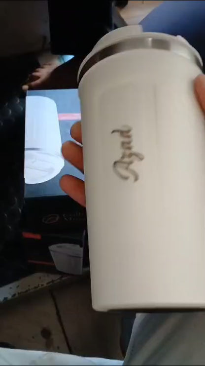 Personalized White Premium Travel Tumbler 500ml - For Corporate Gifting, Return Gift, Gifts for Events Promotional Giveaway TGMGC-414