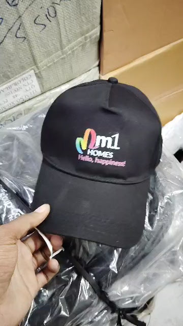 Personalized Black Cotton Cap - For Corporate Gifting, School, College, Office Events and Sports Day TGMPR