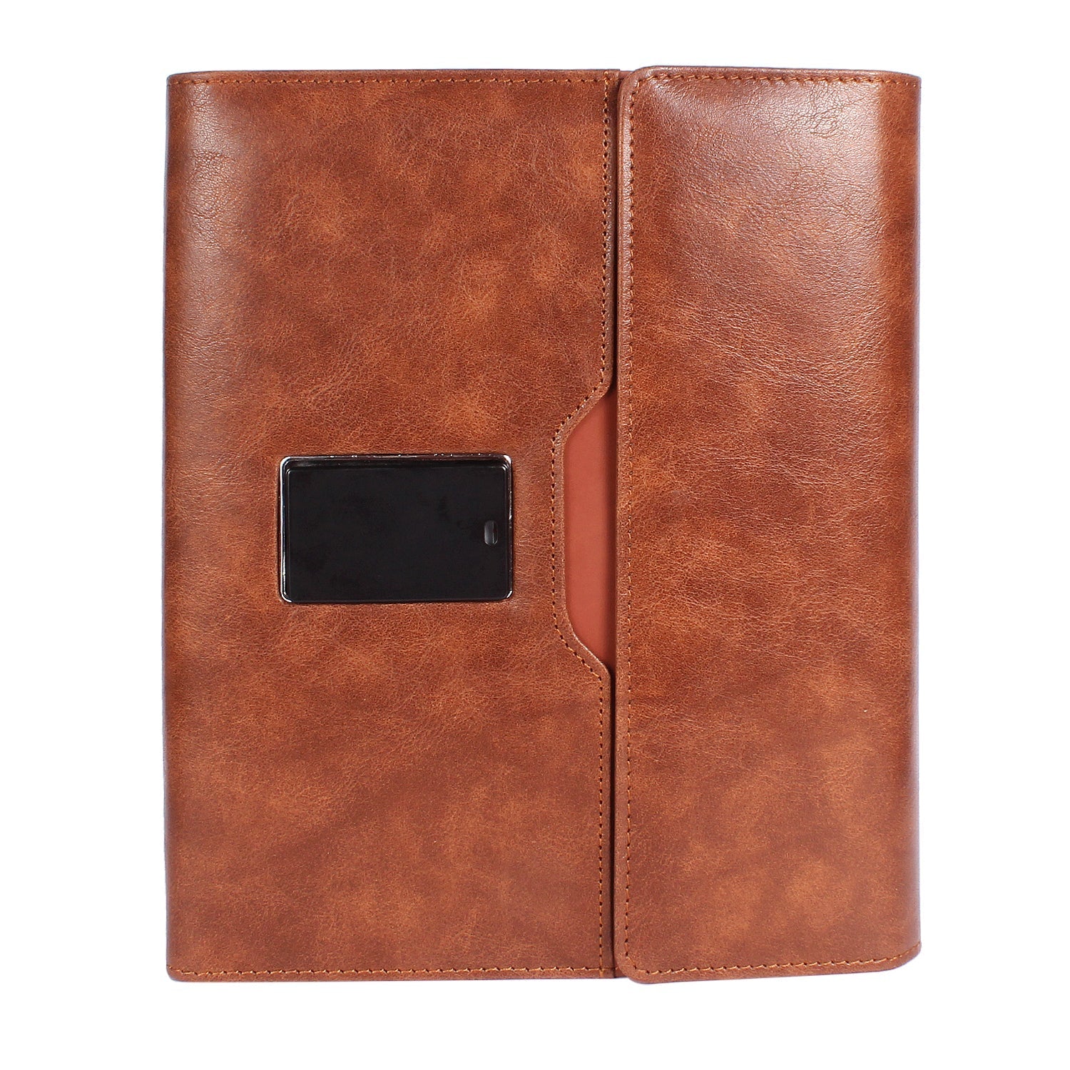 Engraved 2 in 1 Brown Leather Finished 8000mAh Power Bank Diary With Pen Logo Glow Combo Gift Set - For Employee Joining Kit, Client, Dealer Gifting, Corporate Gifting or Return Gift HK10246