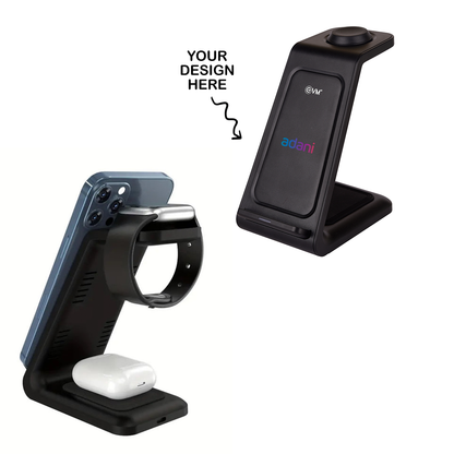 Personalized 3 in 1 wireless Charger - For Office Use, Personal Use, or Corporate Gifting HK1214