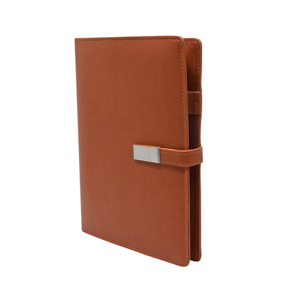 Personalized Tan Power bank Notebook Diary - For Office Use, Personal Use, Return Gift, or Corporate Gifting -  HKDPB