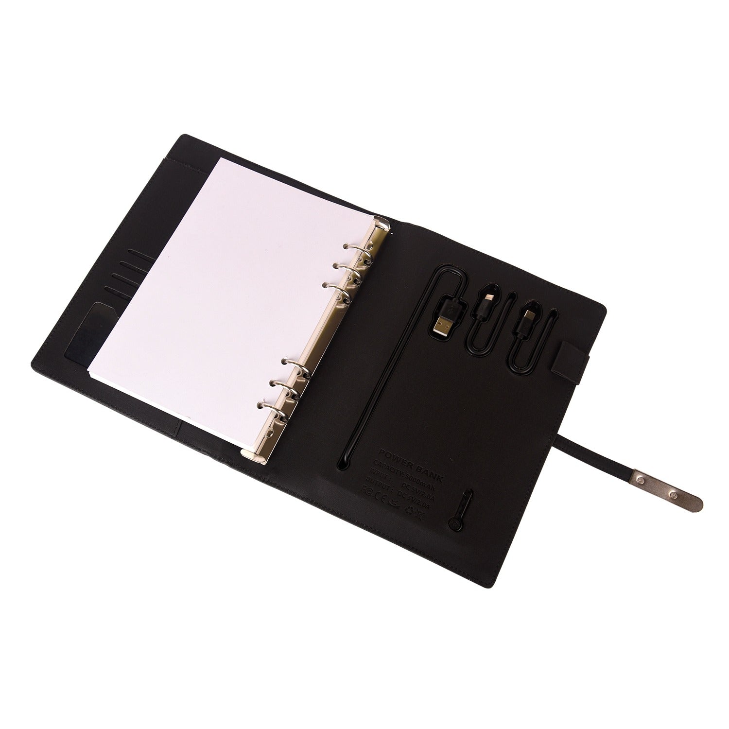 Black 4 in 1 Power Bank Notebook Diary Combo Gift Set - For Employee Joining Kit, Client, Dealer Gifting, Corporate Gifting or Return Gift HK2565