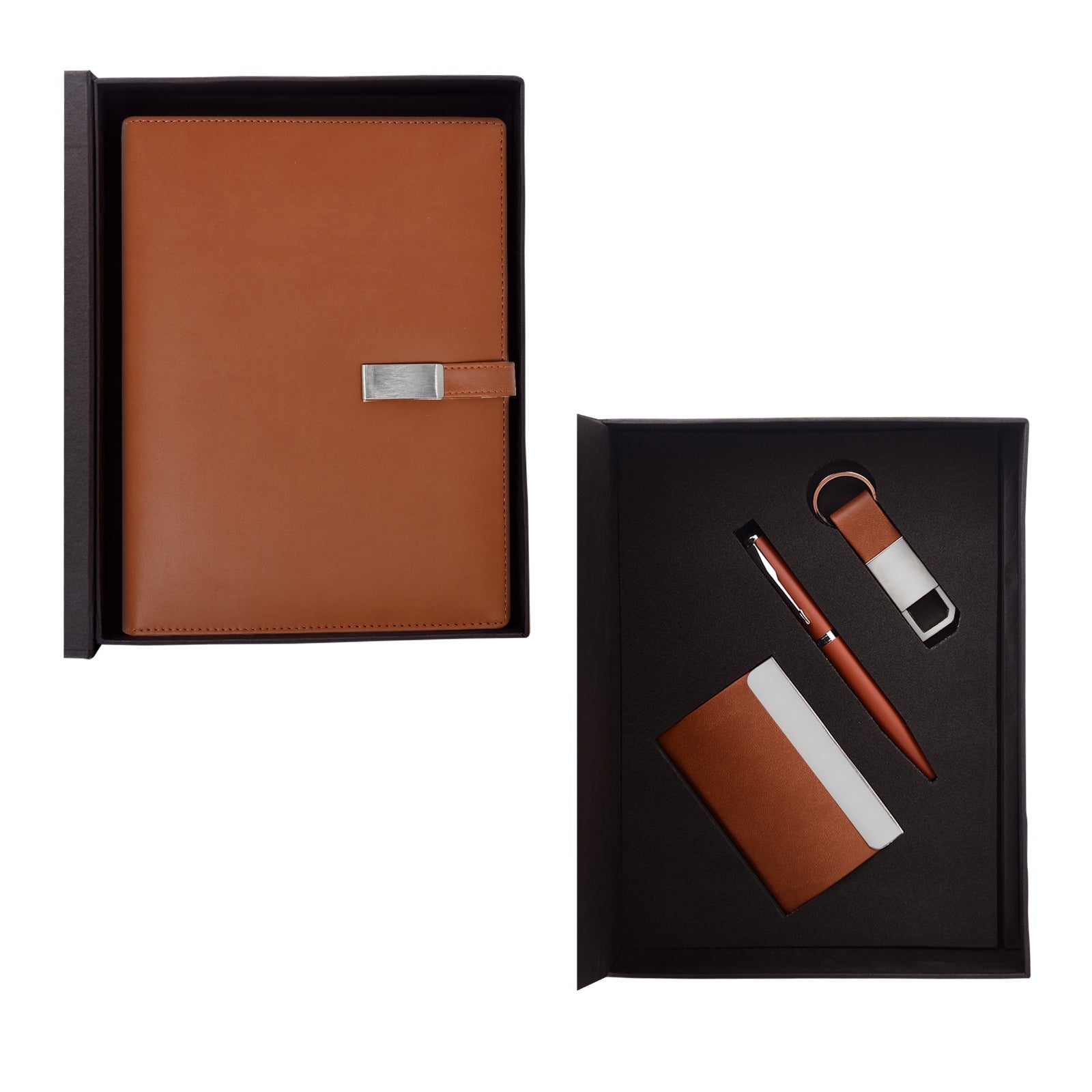 Tan 4 in 1 Power Bank Notebook Diary Combo Gift Set - For Employee Joining Kit, Client, Dealer Gifting, Corporate Gifting or Return Gift HK2566